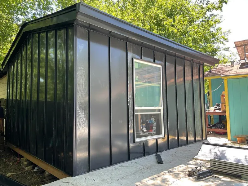 Black standing seam metal wall panels for Metal Roof Installation in Effingham